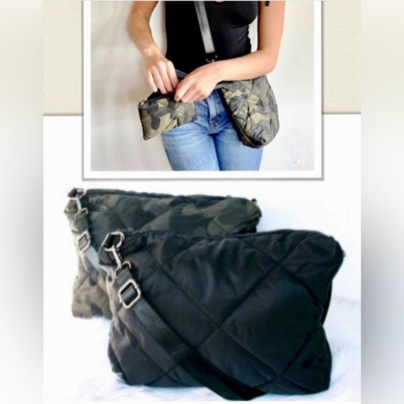 NEW Black quilted Crossbody Bag, Pouch & Extra Strap - Picture 2 of 2